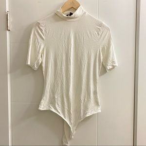 RW&CO White Bodysuit with Mock-Neck